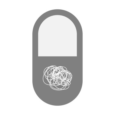 Bir doodle ile izole hap simgesi