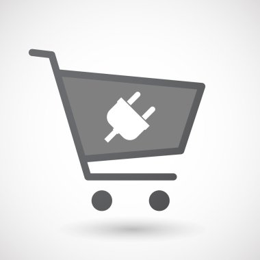 Bir fiş ile izole alışveriş sepeti simgesini