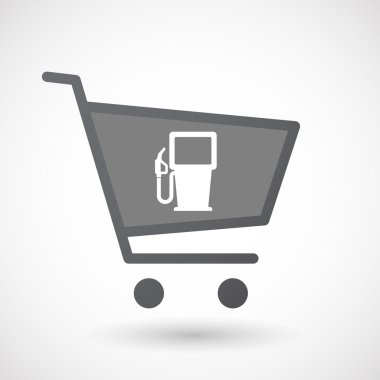 Bir benzin istasyonu izole alışveriş sepeti simgesiyle