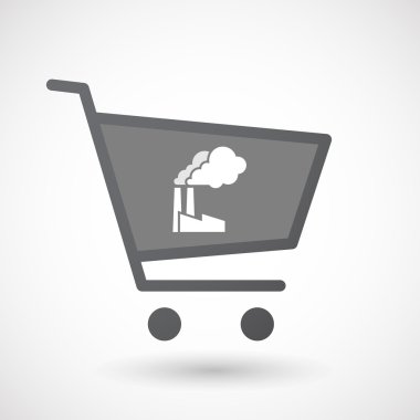 Bir fabrika ile izole alışveriş sepeti simgesi