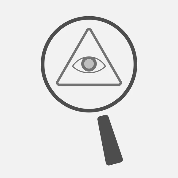 Isolated magnifier icon with an all seeing eye — Stock Vector