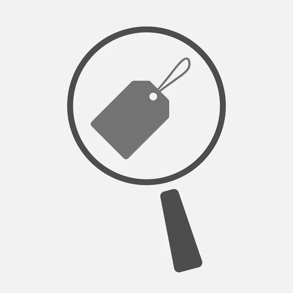 Isolée icône loupe avec une étiquette — Image vectorielle