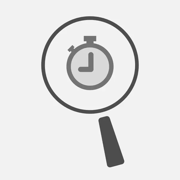Geïsoleerde vergrootglas pictogram met een timer — Stockvector