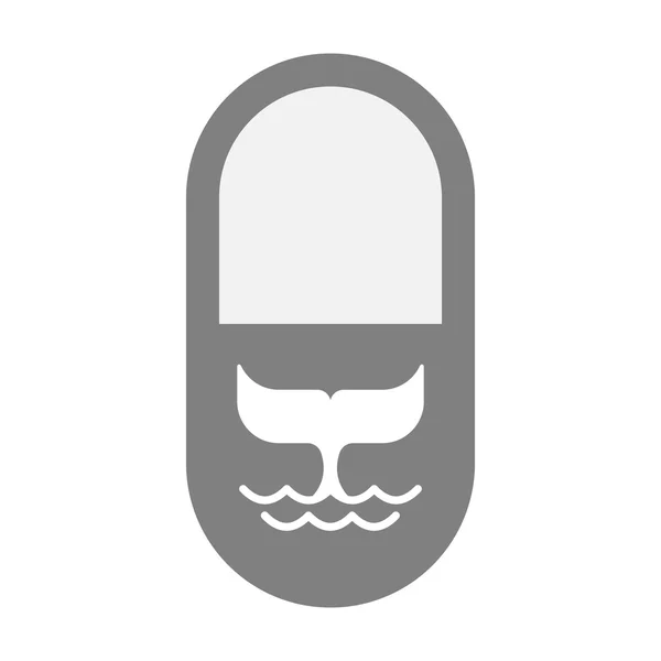 Icona pillola isolata con coda di balena — Vettoriale Stock
