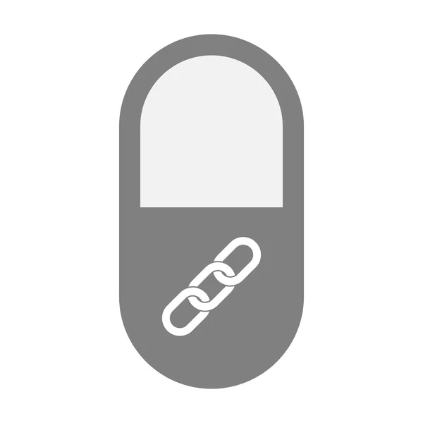 Icona pillola isolata con una catena — Vettoriale Stock
