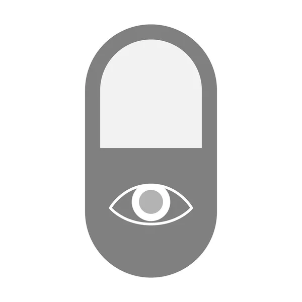 Isolée icône pilule avec un oeil — Image vectorielle