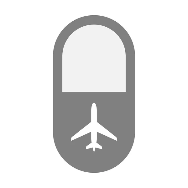 Isolated pill icon with a plane — Stock Vector