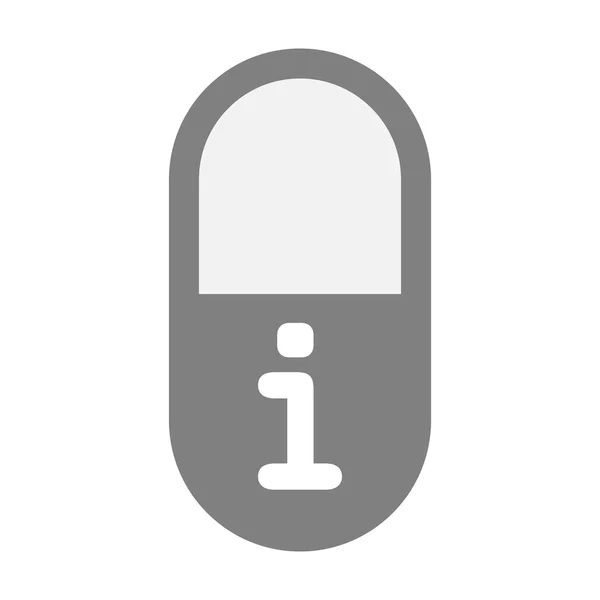Icona pillola isolata con un segno di informazioni — Vettoriale Stock