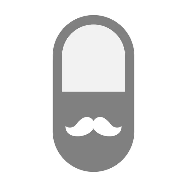 Icona pillola isolata con i baffi — Vettoriale Stock