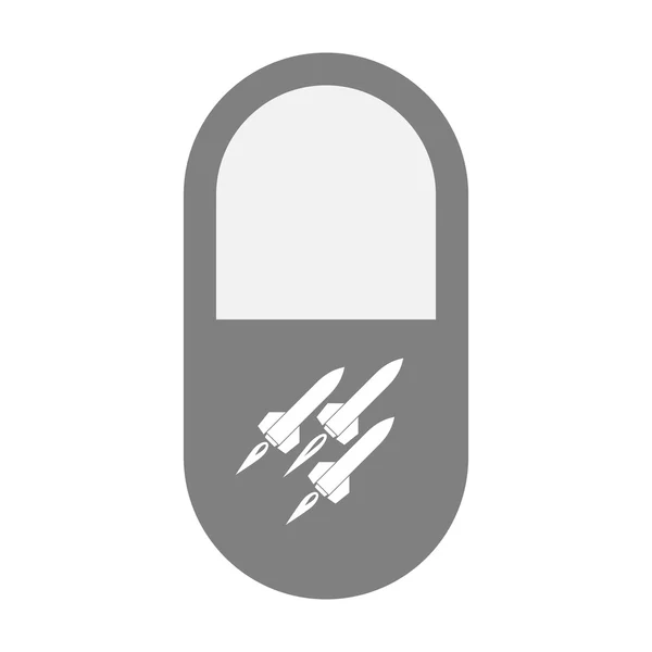 Isolerade piller ikonen med missiler — Stock vektor