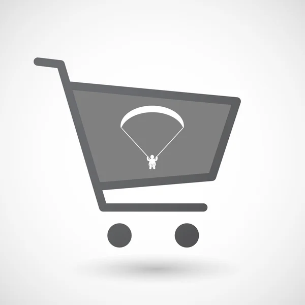 Icono de carrito de compras aislado con un parapente — Archivo Imágenes Vectoriales