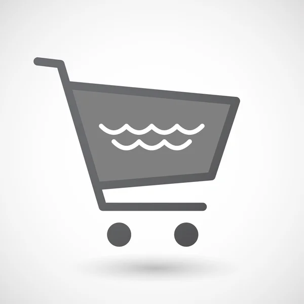 Isolerade shopping cart ikon med ett tecken på vatten — Stock vektor