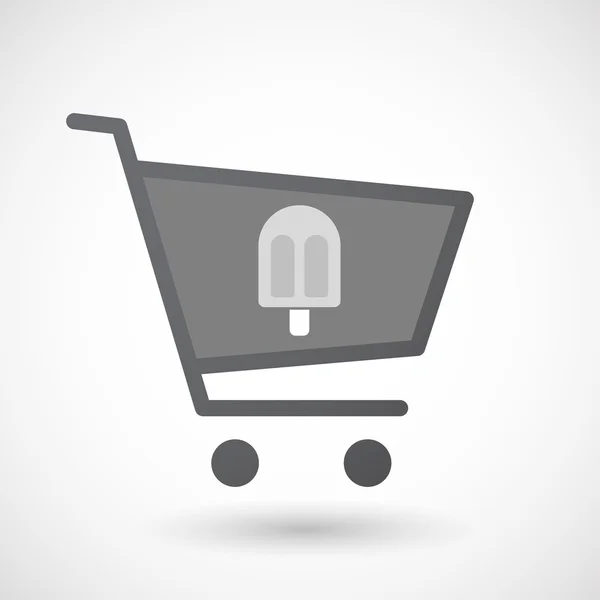 Isolerade shopping cart ikon med en glass — Stock vektor