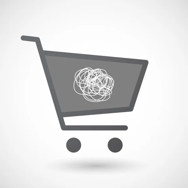 Isolerade shopping cart ikon med en doodle — Stock vektor