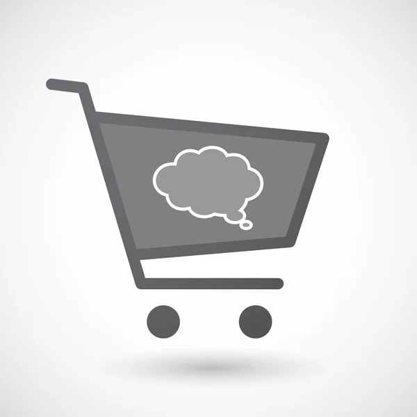 Isolerade shopping cart ikonen med en komisk cloud ballong — Stock vektor