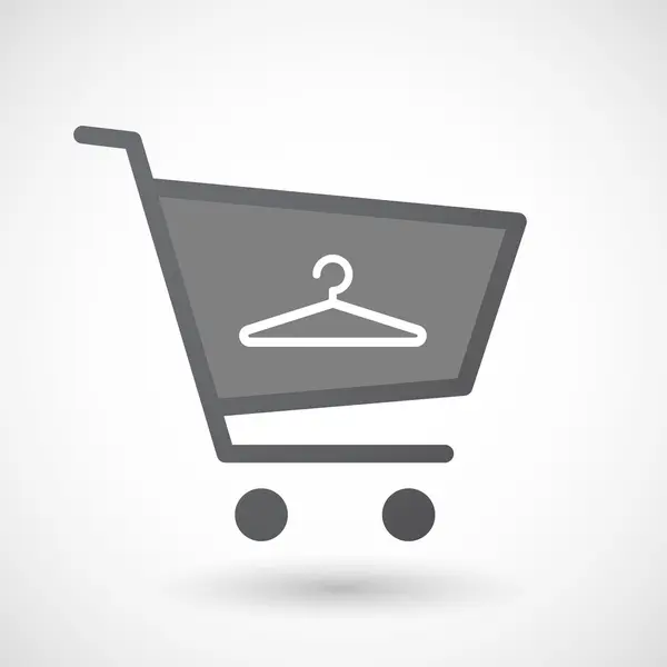 Isolerade shopping cart ikon med en galge — Stock vektor