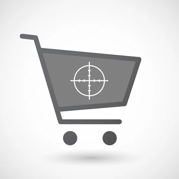 Isolerade shopping cart ikon med ett hårkors — Stock vektor