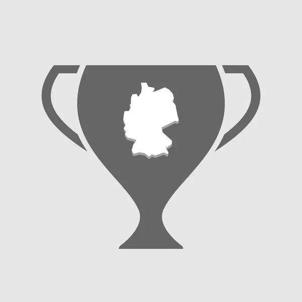Isolé icône de la coupe de prix avec une carte de L'Allemagne — Image vectorielle