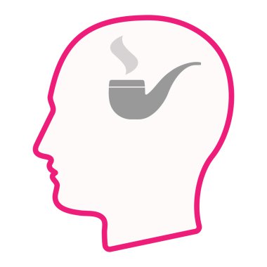 İzole erkek baş simgesiyle siluet 