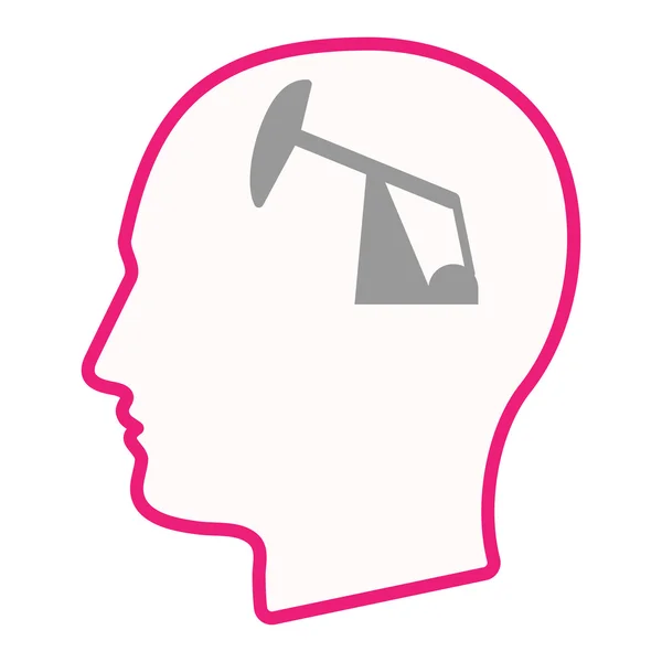 Izolované mužské hlavy silueta ikonu s čerpadlem, koňská hlava — Stockový vektor