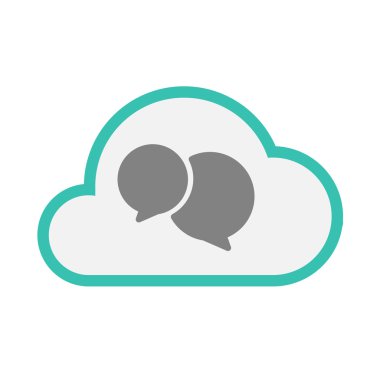 İzole satırı sanat bulut simgesi komik balonları