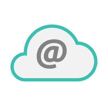 İzole satırı sanat bulut simgesi ile bir işareti