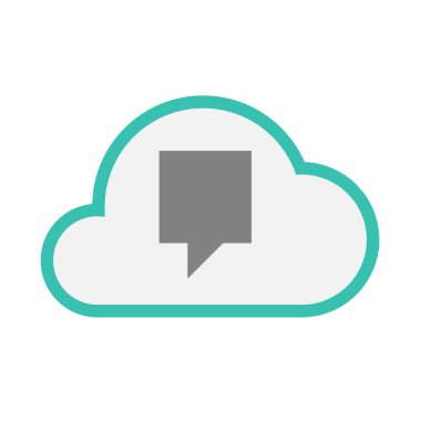 Bir araç ipucu ile izole hat sanat bulut simgesi