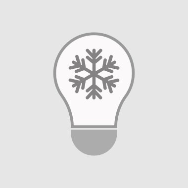 İzole satırı sanat ampul simgesi ile bir kar tanesi
