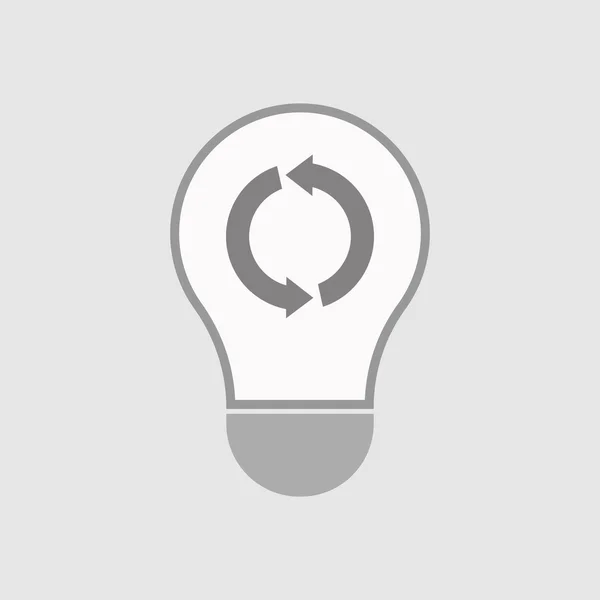Isolé ligne art ampoule icône avec un rond recycler signe — Image vectorielle