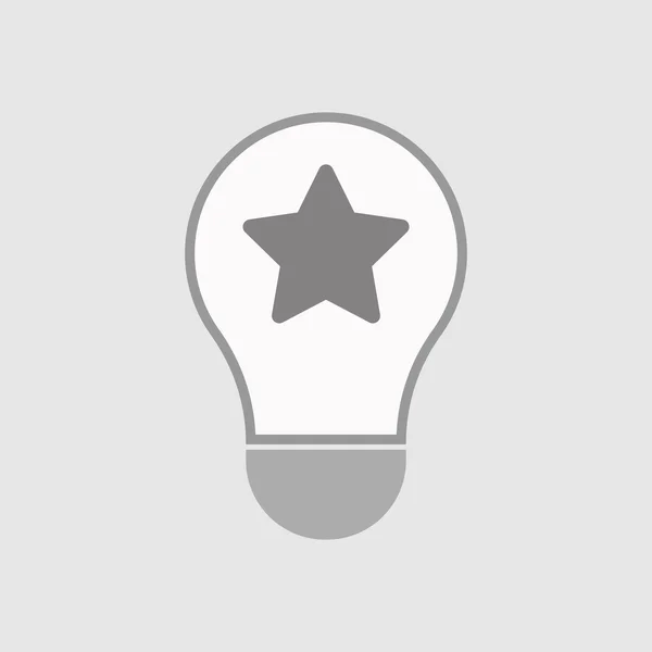 Ícone de lâmpada de arte de linha isolada com uma estrela —  Vetores de Stock