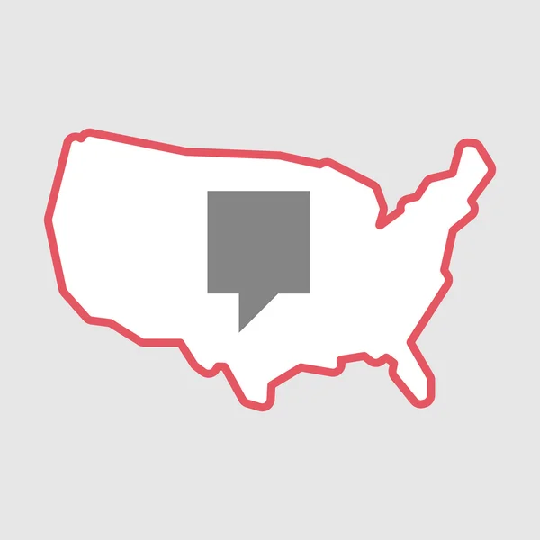 Izolované perokresby Usa mapy ikonu s popisem — Stockový vektor
