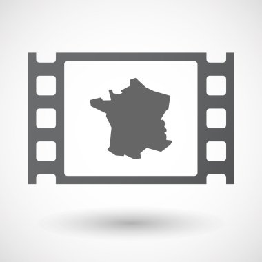 İzole selüloit film Çerçevesi simgesi ile Fransa Haritası