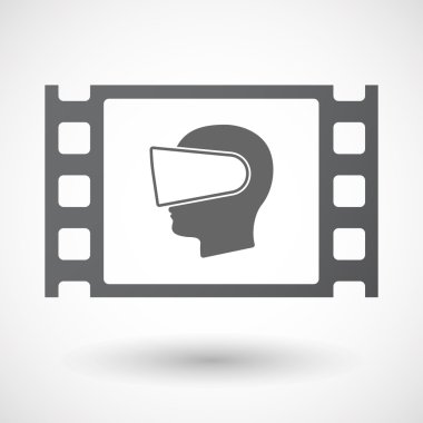 İzole selüloit film Çerçevesi simgesi bir v giyen bir erkek başı