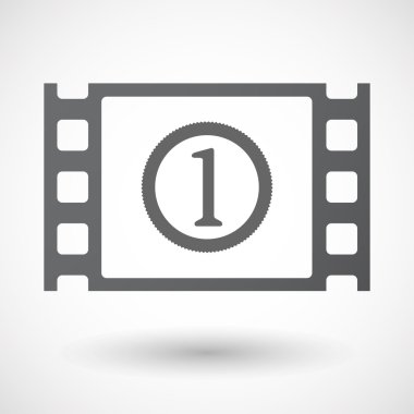 Selüloit film Çerçevesi simgesi bir sikke simge ile izole