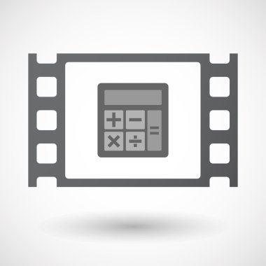 Bir hesap makinesi ile izole selüloit film Çerçevesi simgesi