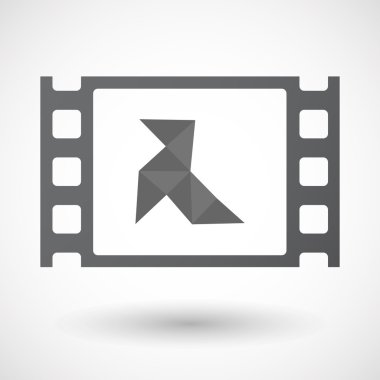 Selüloit film Çerçevesi simgesi bir kağıt kuş ile izole