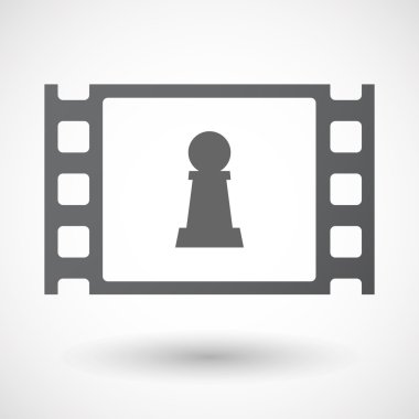 Selüloit film Çerçevesi simgesi bir piyon satranç rakam ile izole