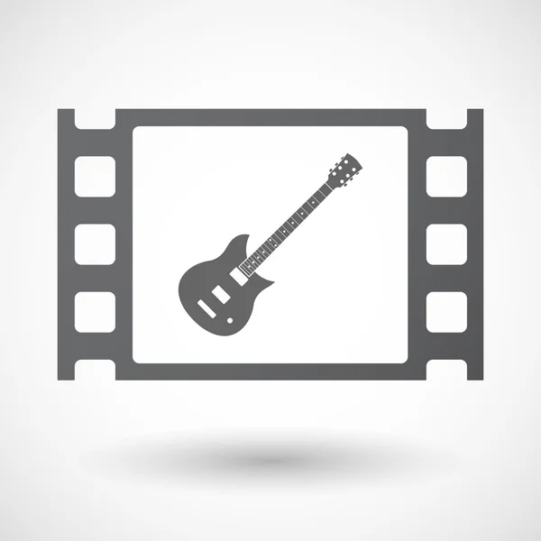 Isolated celluloid film frame icon with  an electric guitar — Stock Vector