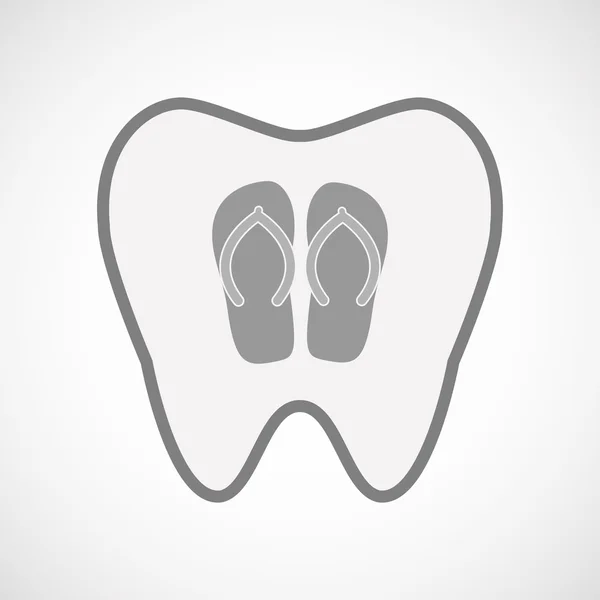 Isolerade konst tand ikon med ett par flops — Stock vektor