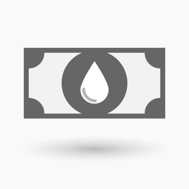 Bir kan damlası ile izole banknot simgesi