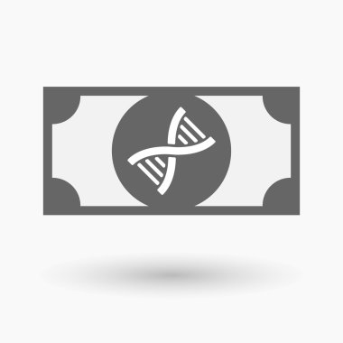 Bir Dna işareti simgesiyle izole banknot