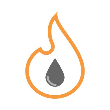 İzole izole satırı sanat alev simgesi ile bir kan damlası