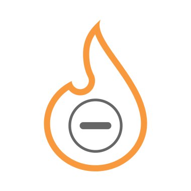 İzole izole satırı sanat alev simgesi bir çıkarma işareti ile