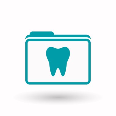 Bir diş izole satırı sanat klasör simgesi