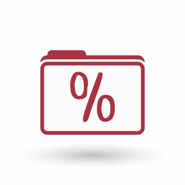 İzole satırı sanat klasör simgesi indirim işareti