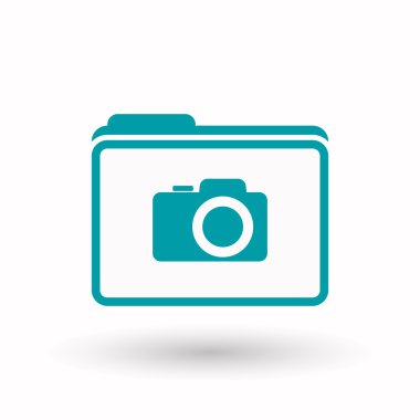 Bir fotoğraf makinesi ile izole satırı sanat klasör simgesi