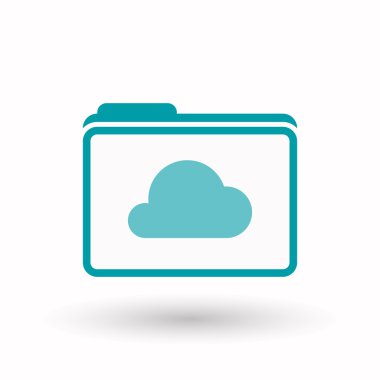 Bir bulut ile izole satırı sanat klasör simgesi