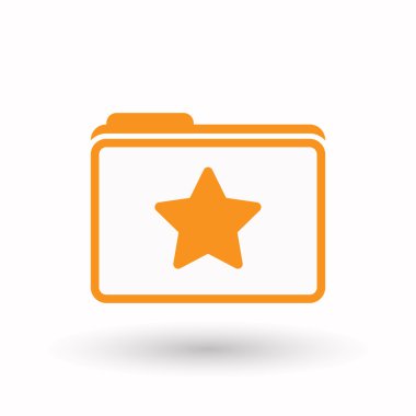 İzole satırı sanat klasör simgesi bir yıldız