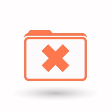 İzole satırı sanat klasör simgesi x işareti