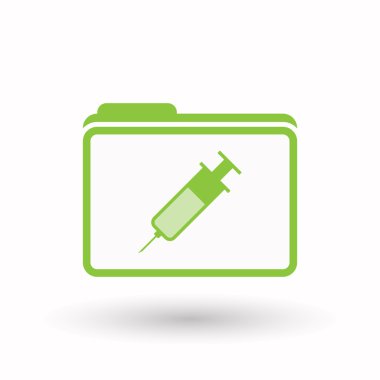 Bir şırınga ile izole satırı sanat klasör simgesi